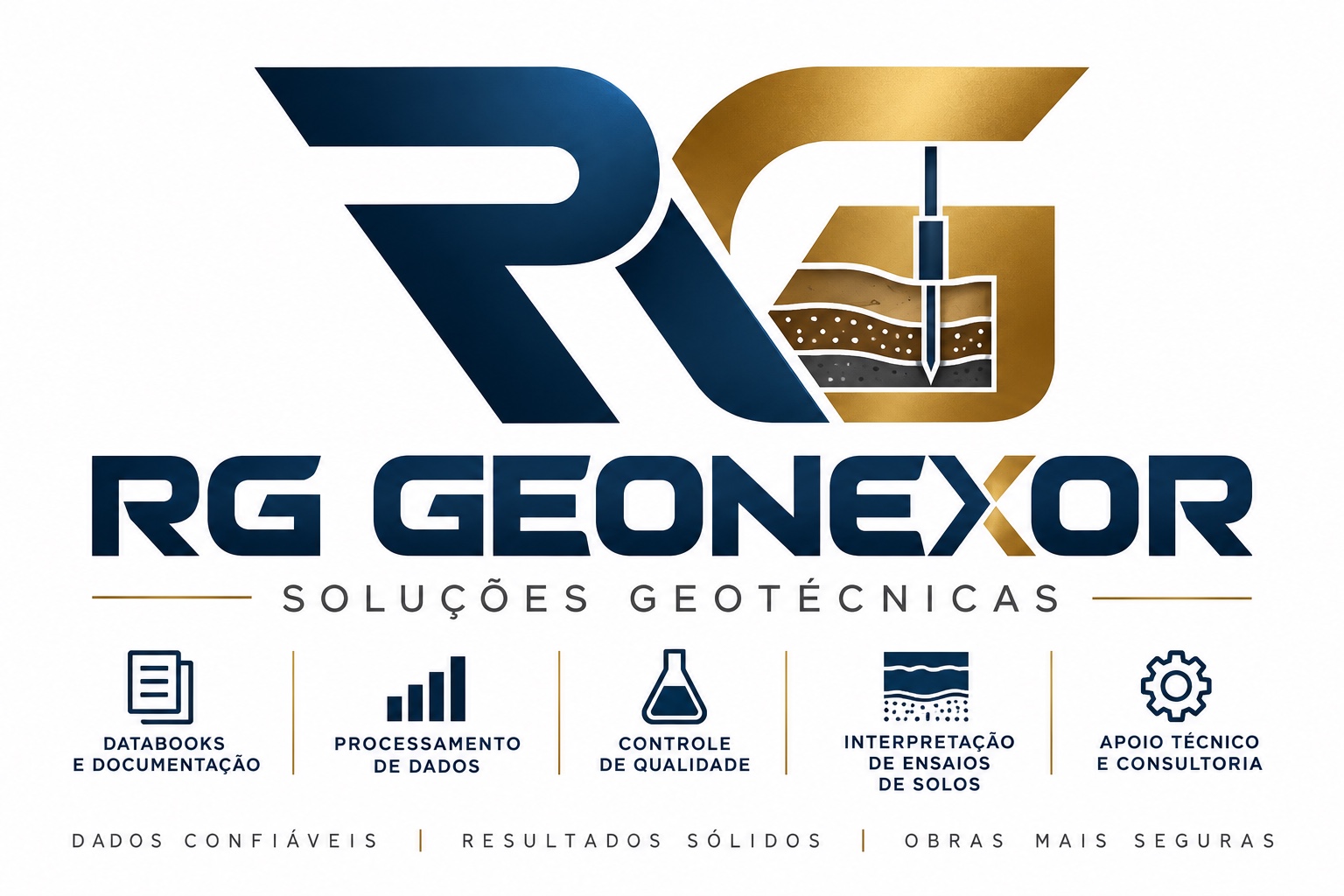 RG GEONEXOR — Soluções Geotécnicas: databooks e documentação, processamento de dados, controle de qualidade, interpretação de ensaios de solos e apoio técnico